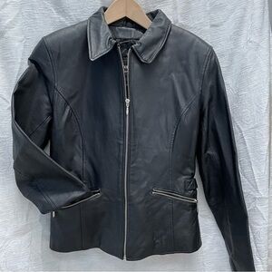 WMN’s Wilsons Leather Jacket in Biker Style w Side Cinches